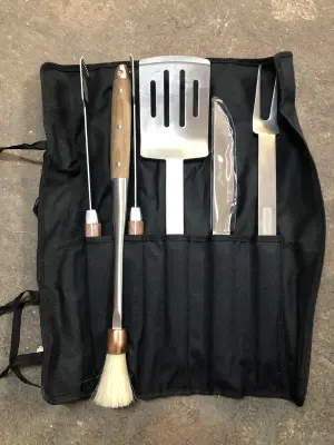 5pc Charmglow grill utensils in case
