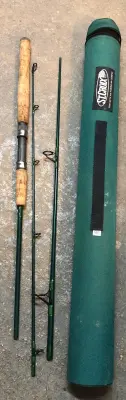 St. Croix 7’ heavy power fast action graphite fishing rod with case
