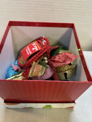 box of christmas decor