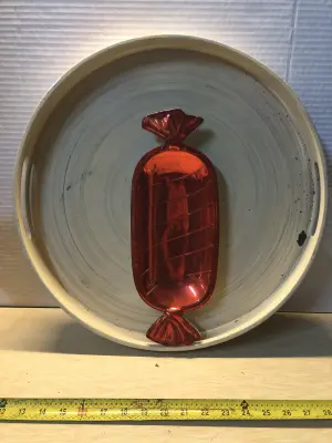 Candy dish and round serving tray