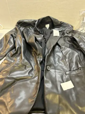 size large faux leather jacket