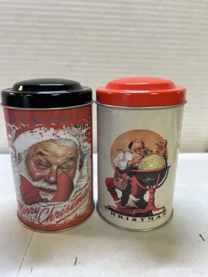 2 christmas canisters