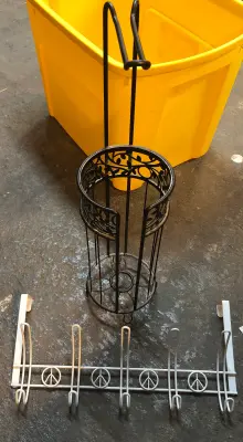 Wire toilet paper holder and wire towel rack