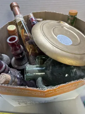 lots of decorative bottles