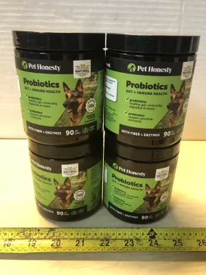 3 bottles 90 dog chews each probiotics gut and immune health exp:4/16/26