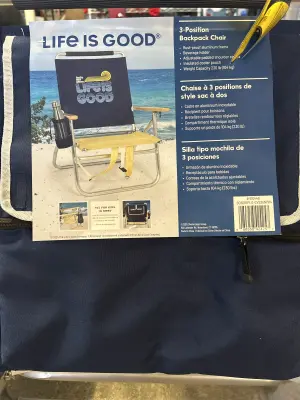LIFE IS GOOD three position backpack chair