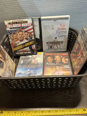 7ct dvds & basket