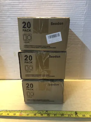 3 boxes 20 each double compartment container