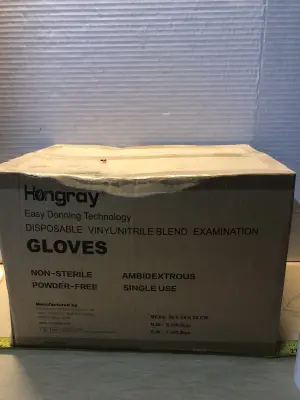 Box of medium size vinyl powder free gloves