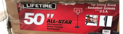 50” lifetime all star basketball ball system as is unchecked