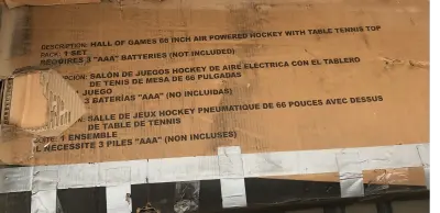 66” air powered hockey table with tennis top as is unchecked