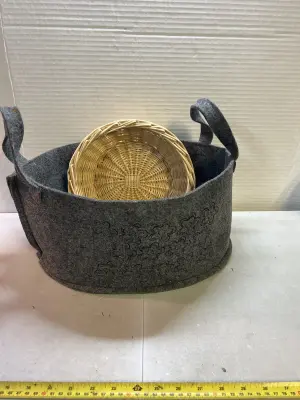 soft basket and small woven basket