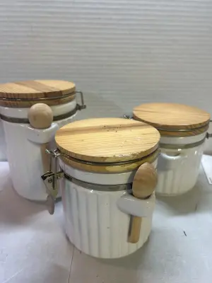 3 canisters minor chips