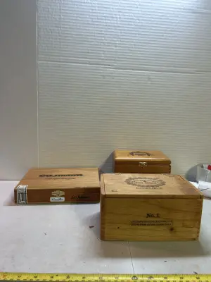 3 cigar boxes