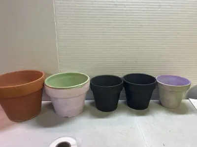 painted terra-cotta planters