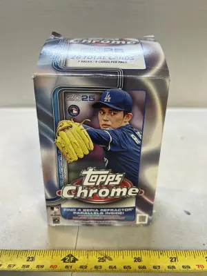 2025 baseball cards, partially bent