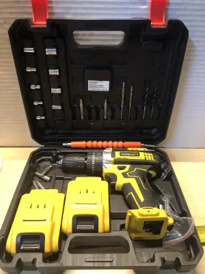 Untimaty drill with two batteries in case