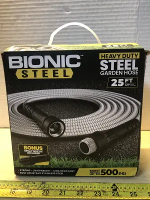 25ft heavy duty steel garden hose