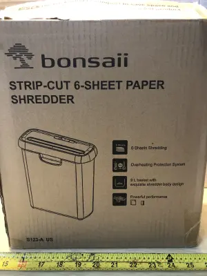 Bonsaii strip cut 6 sheet paper shredder works