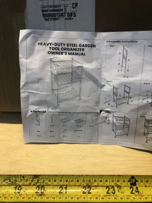 Heavy duty steel garden tool organizer