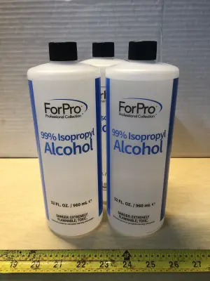 3 bottles 32oz 99% isopropyl alcohol
