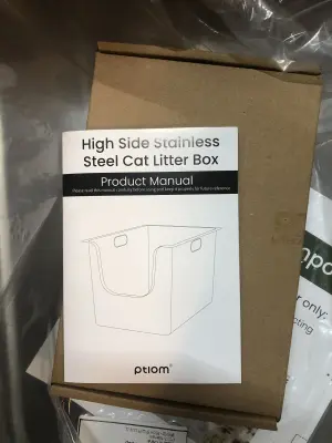 High side stainless steel cat litter box