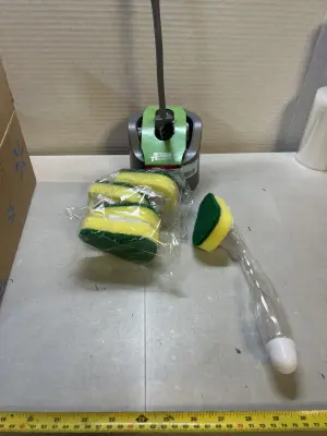 toilet brush, dish, brush, sponge top