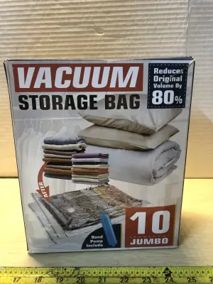 Vacuum storage bags with hand pump