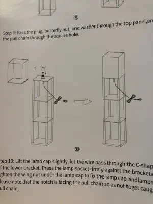 Floor lamp with shelves