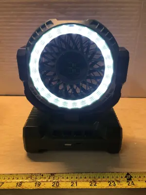Outdoor portable fan with light works