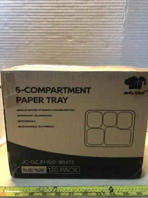 120 pack 5 compartment paper trays