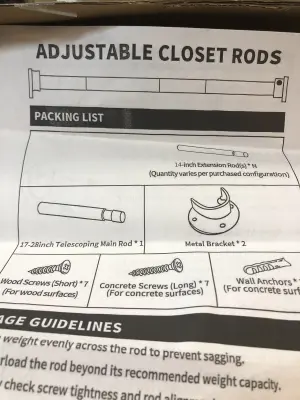 Adjustable closet rod