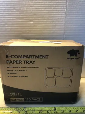 120 pack 5 compartment paper tray