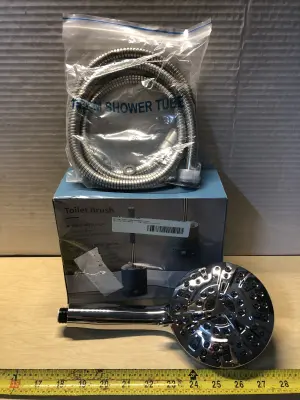 Shower head toilet bowl brush