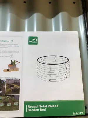 Round metal raised garden bed