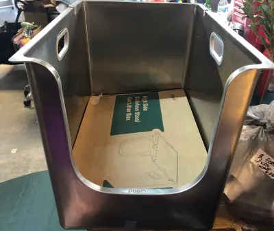 Stainless steel high side cat litter box