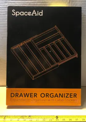 Space aid bamboo drawer organizer