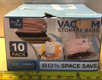Vacuum storage bags with hand pump