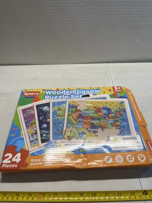 wooden jigsaw puzzle set
