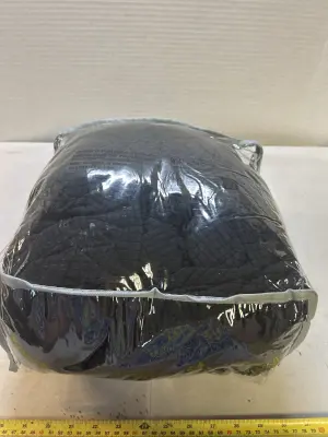 three cushion sofa, waffle cover