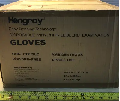 Box of medium sized powder free gloves