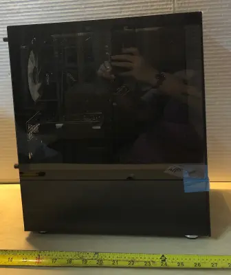 Black desk top computer case