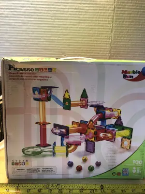 Picasso tiles magnetic marble run set as is