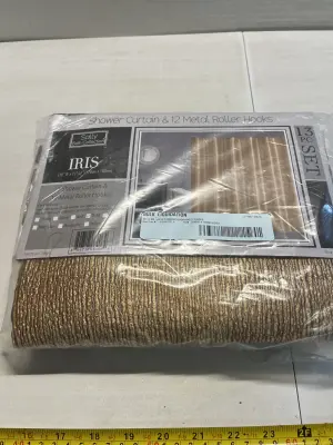 shower curtain & 12 metal roller hooks