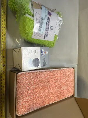 mop, pads, and soap dispensing brush