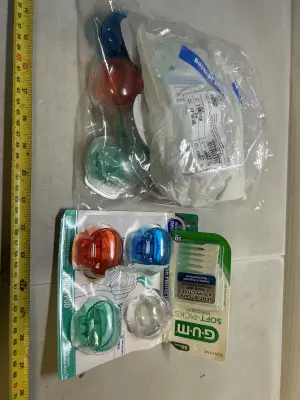 toothbrush, protector, and soft pick lot