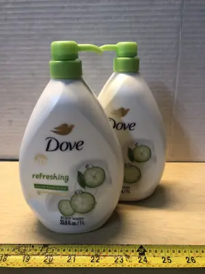 2 bottles 33.8oz Dove body wash