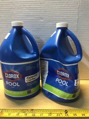 2 gallons Clorox pool and spa algaecide + clarifier one spilled