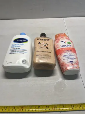 vagisil 12fl oz , hempz 17 fl oz, cetaphil gentle skin cleanser