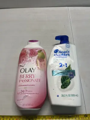 olay berry passinate body wash 22 FLOZ , head and shoulders 2n1 128.2 FLOZ